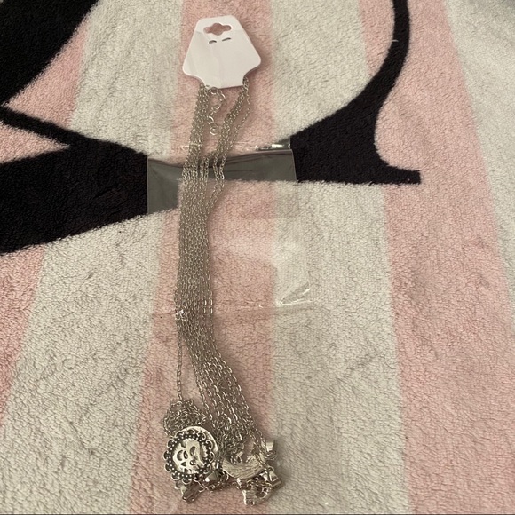 Elephant Moon Pendant Multi Layer Chain Necklace - Picture 5 of 5